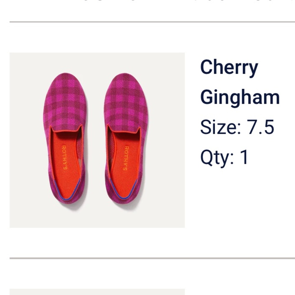 Rothy’s Cherry Gingham Loafer - Picture 4 of 6
